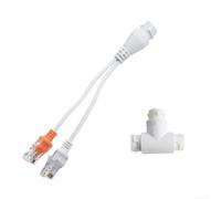 Répartiteur réseau PoE pour systèmes de caméras de sécurité | Double connectivité, câble de deux appareils, 100 Mbit/s, construction en plastique, finition blanche