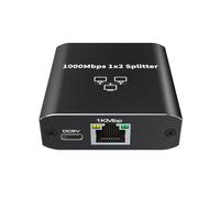 Répartiteur réseau RJ45 en alliage d'aluminium Gigabit Ethernet avec 2 ports pour un partage efficace de la bande passante