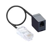 Répartiteur RJ45 Ethernet | Câble convertisseur RJ45 de 14 Pouces RJ11 | 8p4c mâle 6p4c Adaptateur téléphonique mâle pour téléphones Fixes, modems et télécopieurs | Durablle, connecteur de