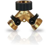 Répartiteur robinet laiton 2 voies en Y 3/4"", double arrivée eau machine à laver, connecteur durable