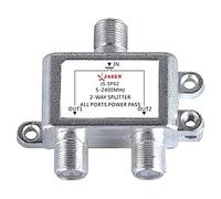 Répartiteur satellite 2 voies - Combineur coaxial 2 en 1 pour SATV/CATV - Répartiteur diplexeur de signal TV, 5-2400 MHz, faible perte d'insertion, boîtier étamé, connecteurs F 75 Ohms, design