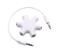 Répartiteur stéréo 5 en 1 3,5 mm Connecteurs plaqués or pour partage multi-appareils et réduction du bruit Hub de casque de voyage