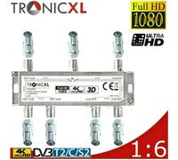 Répartiteur tronicxl 6 voies bk, répartiteur d'antenne tv haut gamme, télévision par câble dvb-c