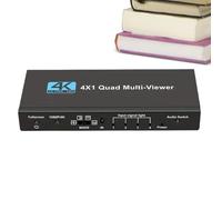 Répartiteur TV - Adaptateur multiple Quad - Commutateur d'affichage 4K - Convertisseur d'écran sans - Hub vidéo numérique 4 en 1 pour configuration de jeu, salle de conférence, centre de
