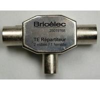 Répartiteur TV en T 9.52mm 2 mâle-1 femelles blindé métal