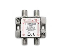 Metronic 336303 - Distributeur TV, séparateur coaxial, DVB-T2 et satellite, répartiteur antenne TV, blindé, métallique 1 entrée - 3 sorties F