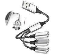 Répartiteur USB 1 à 3, répartiteur portable avec charge et transfert de données, fonction OTG, répartiteur Plug & Play pour ordinateur portable, PC, MacBook, lumière LED, ventilateur clavier, souris