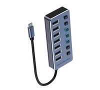 Répartiteur USB 3.0 rapide 4/7/10 ports en aluminium durable pour les données et les besoins de charge 5 Gbit/s Commutateurs USB Adaptateur