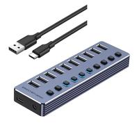 Répartiteur USB 3.0 rapide 4/7/10 ports en aluminium durable pour les données et les besoins de charge Adaptateur USB 5 Gbps pour ordinateur portable