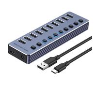 Répartiteur USB 3.0 rapide 4/7/10 ports en aluminium durable pour les données et les besoins de charge 5 Gbit/s Commutateurs USB Adaptateur