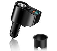 Répartiteur USB 4 en 1 pour allume-cigare 106 W avec chargeur rapide PD & QC3.0 30 W 12 V/24 V avec indicateur de tension LED, accessoire universel pour iPhone, Samsung, tablette, caméra embarquée