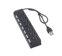 Répartiteur USB 480 mbps 7 ports avec commutateurs individuels USB 2.0 de chargement pour PC portable Multi ports avec contrôle