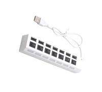 Répartiteur USB 480 mbps 7 ports avec commutateurs individuels USB 2.0 de chargement pour PC portable Multi ports avec contrôle