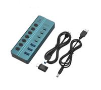 Répartiteur USB 7 ports avec commutateurs individuels pour PC et ordinateur portable avec contrôle de port individuel