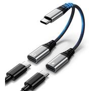 Répartiteur USB C 1 vers 2, Double Prise, Adaptateur pour Casque USB C, Adaptateur et Chargement pour iPhone 16 15 Plus Pro Max, iPad Pro Air Mini, Samsung S25 S24 S23 S22 S21 S20 Ultra, Google