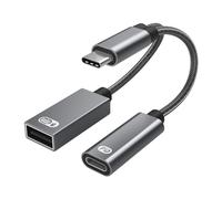 Répartiteur USB C 2 en 1 avec charge PD 60 W pour imprimante, PC, clavier, appareil photo