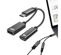 Répartiteur USB C - Adaptateur de distribution USB.C, répartiteur d'alimentation USB C USB et câble de charge, répartiteur USB C 2 en 1 avec charge PD 60 W pour imprimante, PC, clavier,