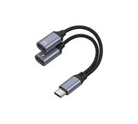 Répartiteur USB-C Double Port avec Charge 25W Audio DAC - Noir