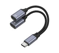 Répartiteur USB-C Double Port avec Charge 25W et Audio DAC Blue Star Noir