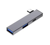 Répartiteur USB C en aluminium de type C vers type C et concentrateurs à double port USB compatible avec les appareils Windows OS