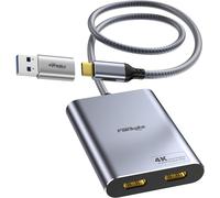 Répartiteur Usb C Et Usb 3.0 Vers Double Hdmi - Adaptateur Double Moniteur 4K60Hz Pour Mac M1 M2 M3 - Adaptateur Displaylink Pour Deux Écrans (Pour Macbook, Macbook Air, Macbook Pro)[Z4077]