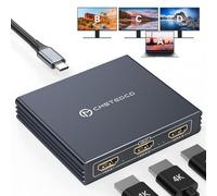 Répartiteur USB C vers HDMI pour 3 moniteurs avec 100 W PD 4K @ 60 Hz USB-C vers 3 HDMI Prise en charge 1 entrée 3 sorties étendue sur Windows pour port Thunderbolt 3 ou supérieur
