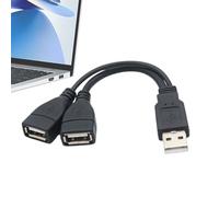 Répartiteur USB - Câble Double USB Femelle USB mâle | Adaptateur de Cordon d'alimentation répartiteur en Y | Chargement du câble USB à Double extrémité | Câble répartiteur USB mâle avec Deux adap