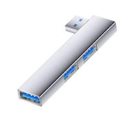 Répartiteur USB coudé à 90 degrés Connecteurs multi-appareils Plug & Play Construction en aluminium Accessoire téléphone ordinateur