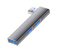 Répartiteur USB coudé à 90 degrés Connecteurs multi-appareils Plug & Play Construction en aluminium Accessoire téléphone ordinateur