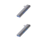 Répartiteur USB coudé à 90 degrés Connecteurs multi-appareils Plug & Play Construction en aluminium Téléphone Ordinateur Accessoire Portable USB3.0 Splitter pour Voyage