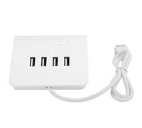 Répartiteur USB, Hub Compact ABS + PC 4 Ports Solide et Robuste avec Protection Domestique Multifonctionnelle pour Ordinateur Portable an-Droid/iOS (White)