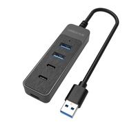 Répartiteur USB multifonction : 1 port USB 3.0, 1 port USB 2.0, 2 ports de type C, connectivité améliorée pour le bureau et la maison