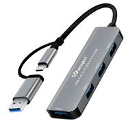 Répartiteur USB pour ordinateur portable, hub USB 1 à 4, répartiteur USB 3.0, hub USB C, extenseur de port 3.0 (hub USB 3.0 argent)