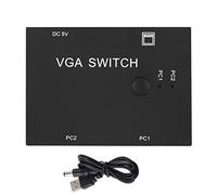 Répartiteur VGA 2 en 1 Sortie, Commutateur 2 Ports pour écran HD, Commutateur Manuel Facile, Transmission de Signal de 50 Pieds, Connexion D'affichage LED, Plug and Play, Prise