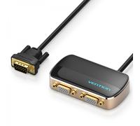 Répartiteur VGA mâle vers 2x VGA femelle avec alimentation externe - Couleur noire