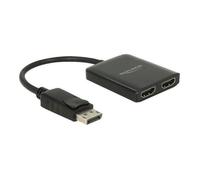Répartiteur vidéo-audio - DeLock - Displayport 1.2 - 2 x HDMI - 4K 30 Hz - Noir