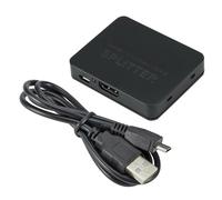 Répartiteur vidéo Full HD 1080p compatible HDMI 4K, 1x2, amplificateur 1 en 2 sorties, double affichage pour HDTV, DVD, PS3, Xbox