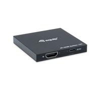 Equip Répartiteur Vidéo HDMI 1.4 2 Ports 4K Ultra HD 3840x2160 60Hz HDCP 1.3 Boîtier Aluminium Noir Alimentation USB 65x9x65mm