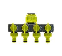 Répartiteurs de tuyaux d'arrosage, inverseur de robinet, connecteur de tuyau de robinet, répartiteur de tuyau d'arrosage, distributeur d'eau avec 4 interrupteurs marche/arrêt individuels