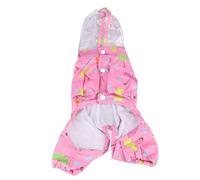 Répartition de la Plume avec des Bandes réfléchissantes | Cabille à Capuche PU protectrice pour Petits/Grands Chiens | Veste de Pluie pour Animaux de Compagnie Couverts pour la (Pink)
