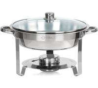 Repas Acier inoxydable Chafing Dish, 4 litres, rond, chauffe-plats, récipient chauffant, récipient chauffant