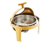 Repas Chafing Dish en acier inoxydable avec couvercle roulant, rond, récipient avec couvercle, 6 l, en acier inoxydable, pour buffet, restauration, restauration et fête