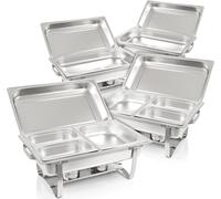 Repas Chafing dish Profi Set "Grenoble", 4x inox Récipient de maintien au chaud repas, 30 pièces