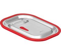Repas Couvercle de récipient GN avec bord en silicone pour GN 1/2, Couvercle de récipient en acier inoxydable pour la gastronomie