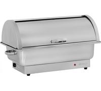 Repas électrique en acier inoxydable Chafing Dish avec récipient GN 1/1, 9 litres, jusqu'à 80°C, avec Rolltop