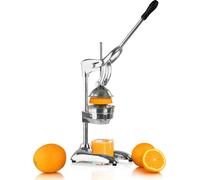 Repas Extracteur de jus en acier inoxydable CORDOBA, argent, extracteur de jus manuel pour oranges, citrons, citrons verts
