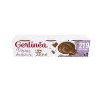 Repas minceur savoureux pour gérer son poids - GERLINEA Crème chocolat, les 3 coupelles de 210g, riche en protéines et source de vitamines - Lot de 3