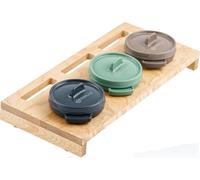 Repas Mini Cocotte Set avec support en bois | 3 x 250 ml | Fonte émaillée