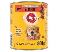 PEDIGREE Repas pour Chien - Boîtes en terrine Adulte au Boeuf et aux Carottes 12 x 800g