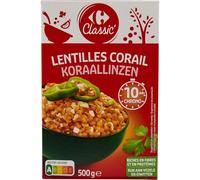 Repas rapide et riche en protéines avec Lentilles Corail CARREFOUR CLASSIC' - Format familial 500g - Lot de 4